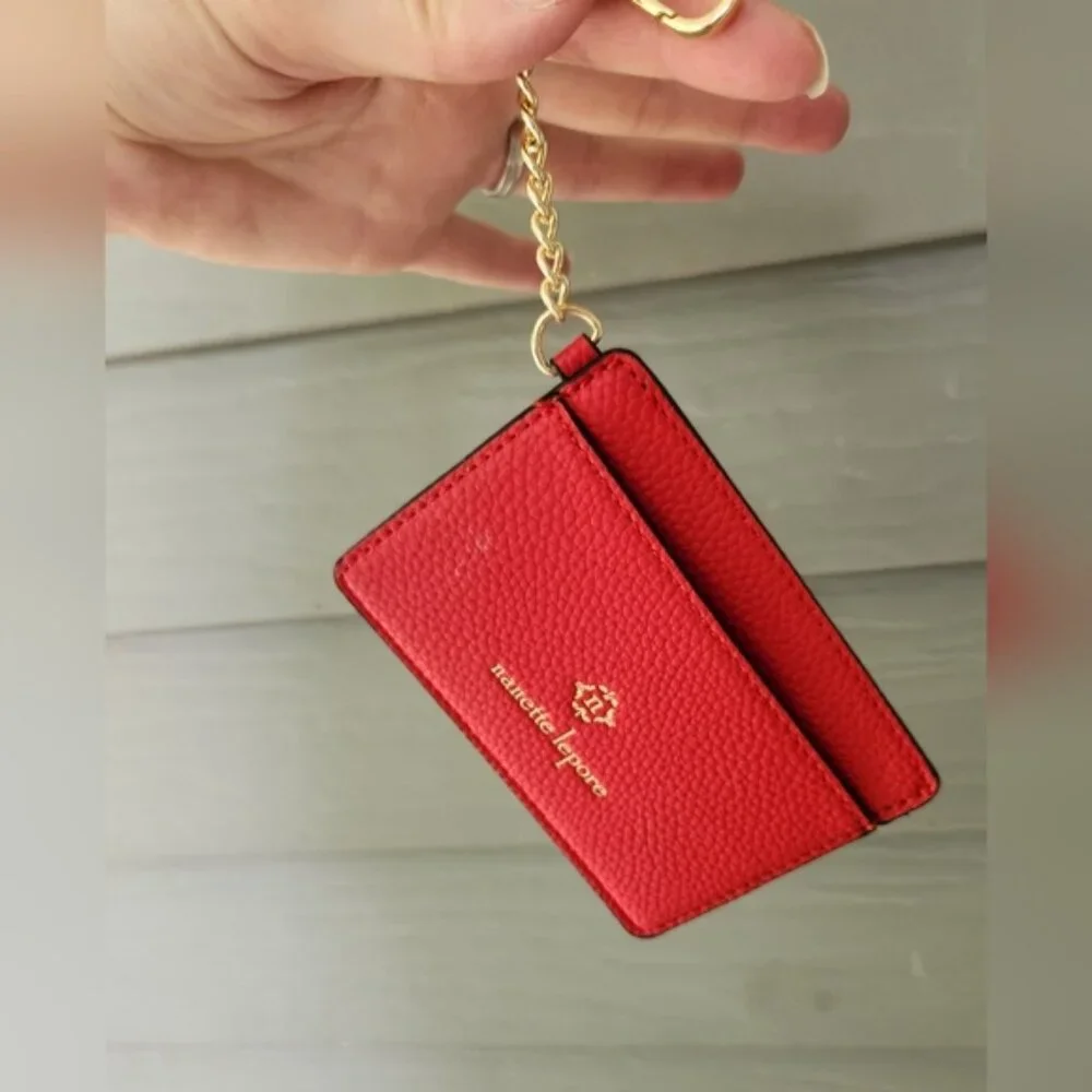 Nanette‎ Lepore Red and Gold Key Card Holder